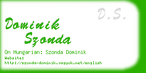 dominik szonda business card